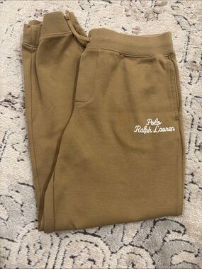 Polo by Ralph Lauren Kids Camel Brown Sweatpants with Logo NWOT 14-16